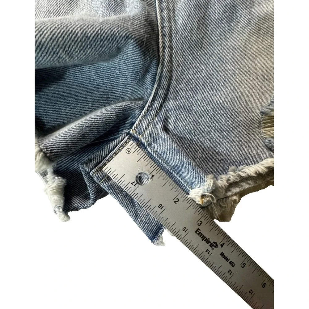 Chelsea & Violet High Rise Cut Of Raw Hem Denim Shorts Sz 32 Y2K 90s‎ Spring NWT